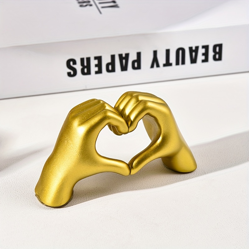 TEMU 1 Exquisite Handcrafted Resin Heart-shaped Statue - A Modern , Uniquely Designed In Of A Hand, An Decoration, Beautiful Wedding Decor, Suitable