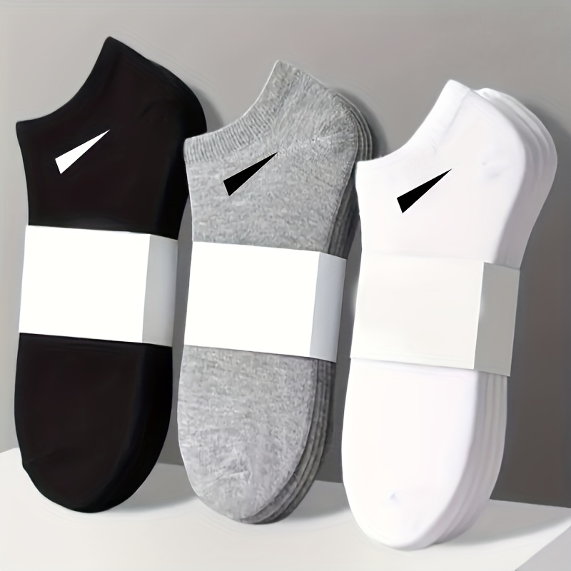 TEMU (10 Pairs)/5 Pairs Men Women Breathable Athletic Socks, Fashion Letter Print High-elastic Outdoor Running Socks