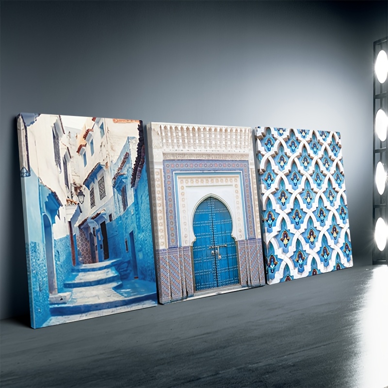 item picture 2d flat 2d flat 3pcs 2d flat canvas prints of african   and moroccan   ideal for living rooms bedrooms bathrooms offices cafes gyms and   decor inspirational theme wooden wrapped canvas frame