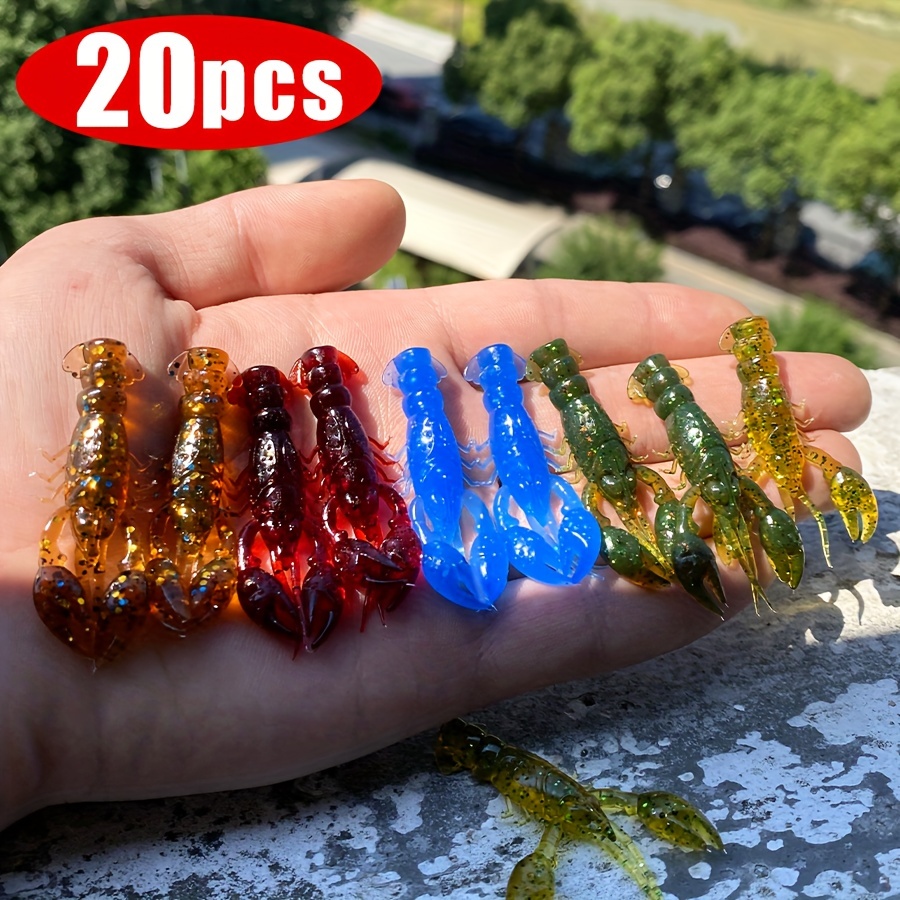 

20-pack Realistic Silicone Shrimp Fishing Lures, 2.2g - Floating Tpr Soft Baits For Freshwater & Saltwater Angling Soft Plastic Baits Catfish Fishing Equipment