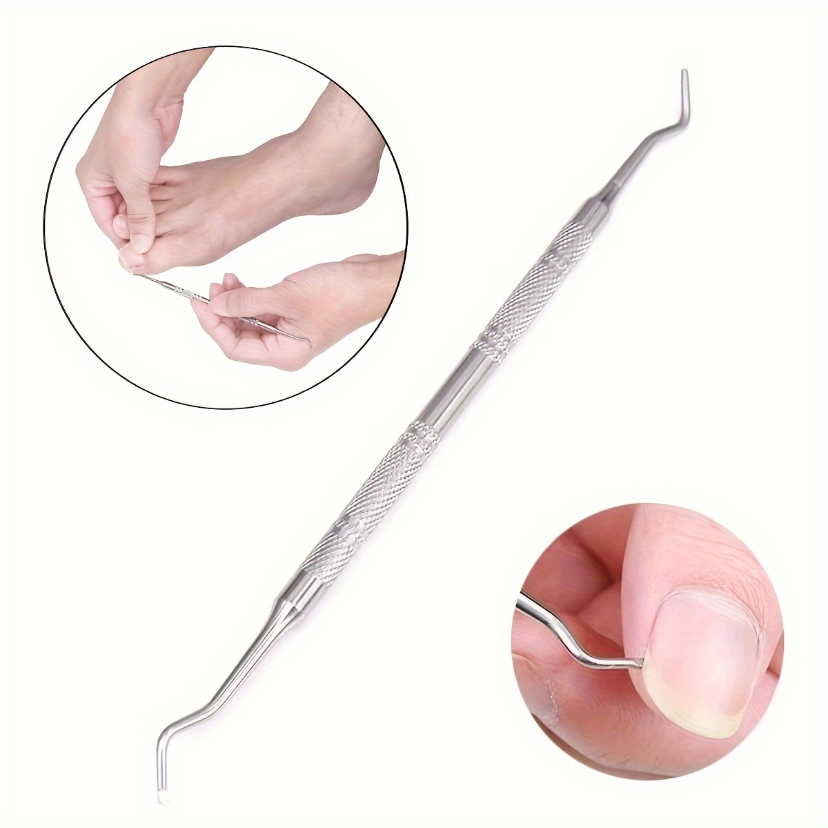 

1pc Ingrown Toe Nail Lifter File, Nail Correction Tool, Dual Double Ended Sided Pedicure Tool, Foot Nail Care Manicure Tools