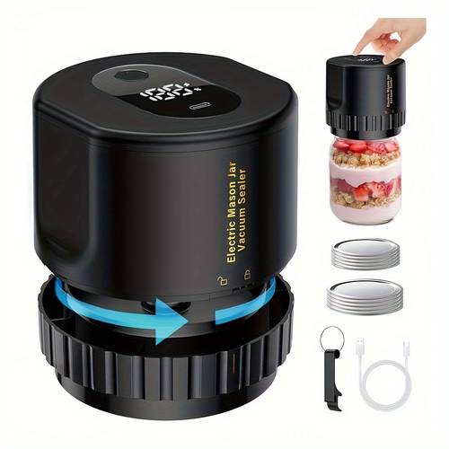 item picture 1set electric mason jar vacuum sealer cordless vacuum sealer fitswide mouth and regular mouth mason jar canning vacuum sealer mason jar vacuum sealer for food storage and fermentation
