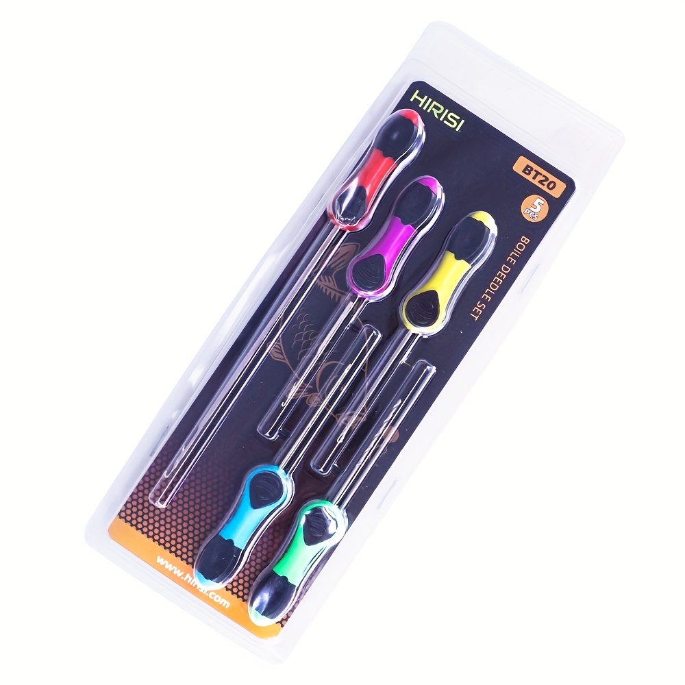 Image of Hirisi 5pcs/set Of Carp Fishing Bait Needles For Pop Up Boilie Rigs, Splicing Needles, And Tools For Making Carp Hook Links And Fishing Additions