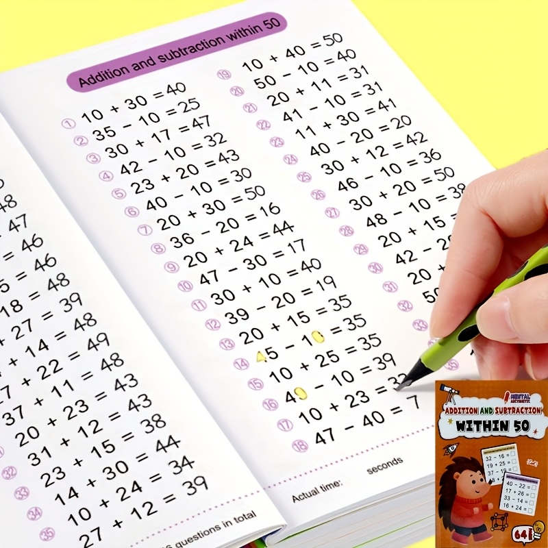 10-100 Addition And Subtraction Problems" Workbook, 64 Pages Per Book. Suitable For Oral Training At Of Addition And Subtraction 100