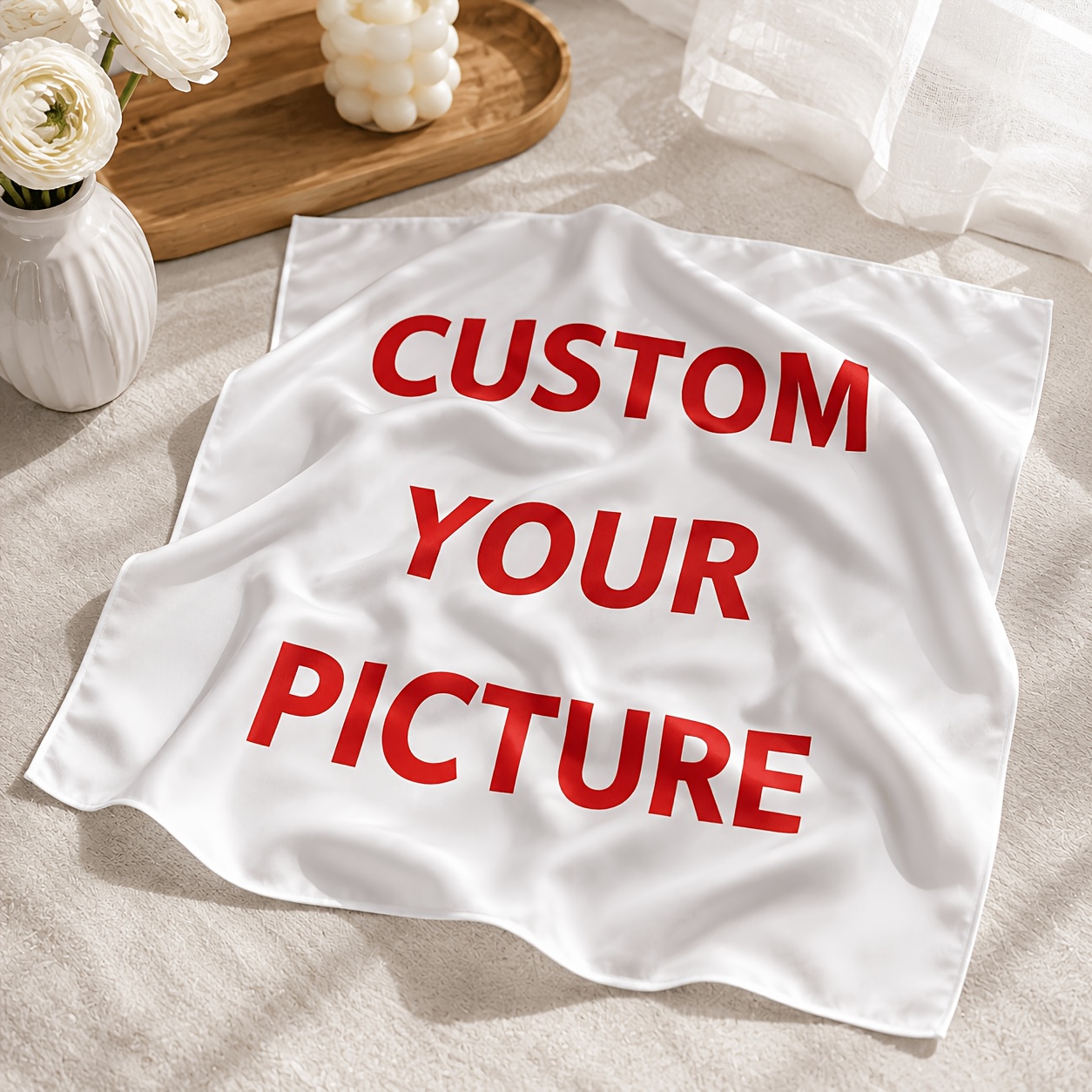 TEMU Personalized Custom Women's Bandana, Pattern Printed Headscarf, Custom With Logo, Used As Headscarf, Neck Scarf, Handbag Tie, Best Friend