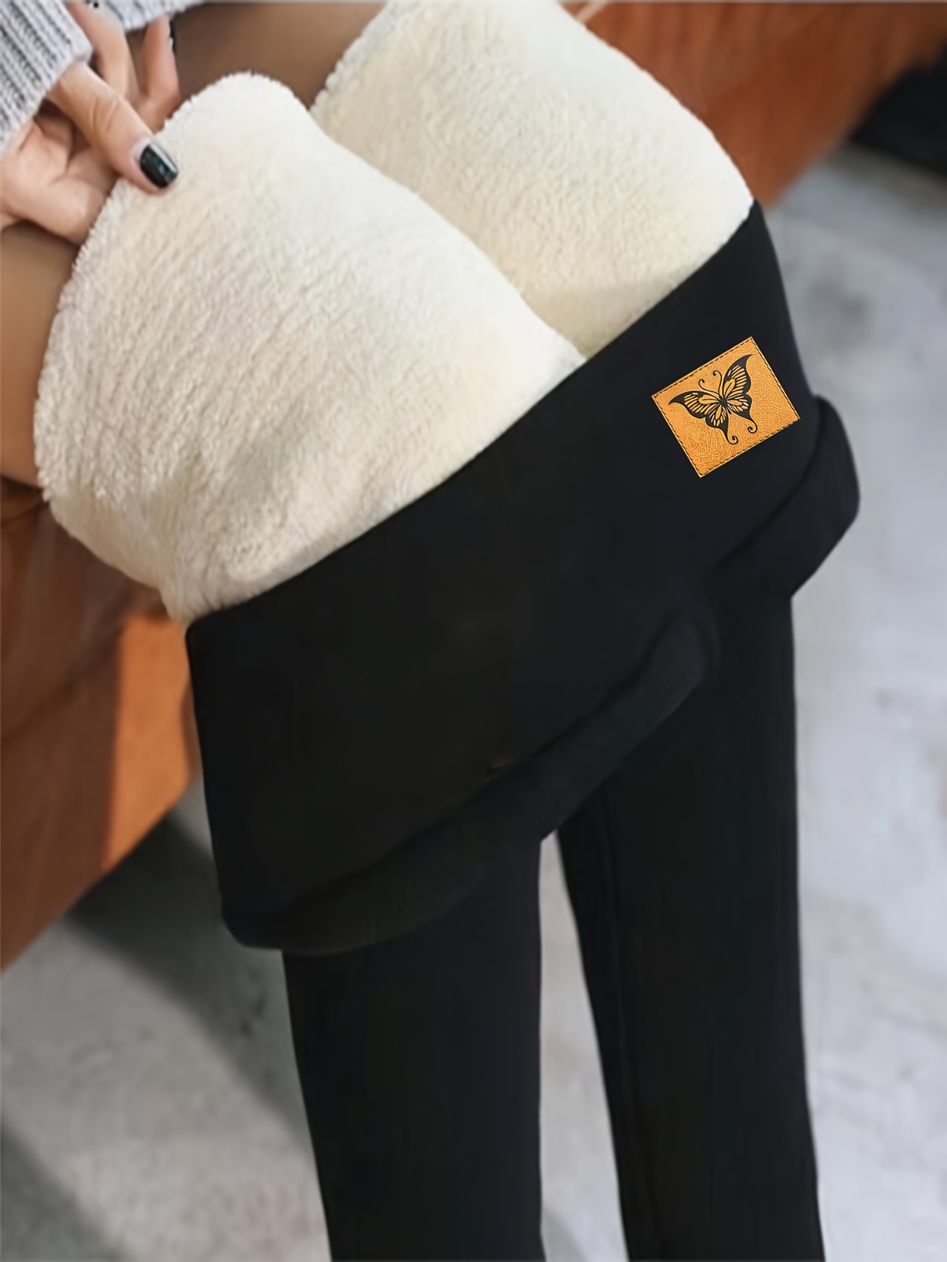 1-Pack Women's Thickened High-Waisted Winter Leggings - Warm Yoga Pants  with Pockets, Full-Look * for Gym, Workout & Casual Wear