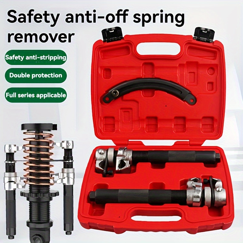 

1 Set Pmmj Carbon Steel Manual Removal Tool Kit, Spiral Spring Compressor For Car Maintenance, Material, Safety Anti-off Design With Joint Protection, Suitable For Cars, Trucks, Atvs, Utvs - Red