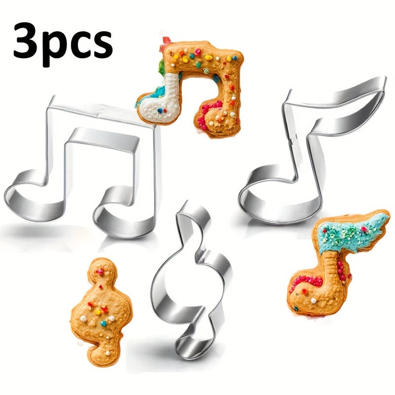 TEMU 3 Musical Note Cookie Cutters, Stainless Steel Baking Molds For And Pastry, Christmas Cookie Cutters, Halloween Cookie Cutters, Cookie Cutters