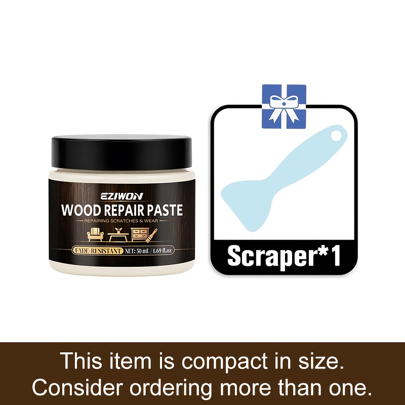TEMU Multifunctional White Wood Repair Paste, Wood Filling And Repair Kit, For Indoor And Outdoor Wood Repair, Fast Curing, Dyeable, Of Damage And