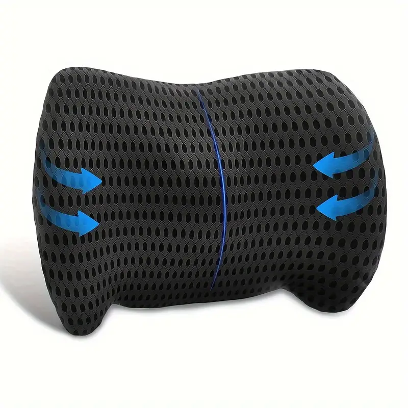 ergonomic lumbar support pillow memory foam back cushion with machine washable cover lightweight reversible medium soft firmness for office chair car seat sofa gaming chair non woven fabric liner no electricity needed Product details 0