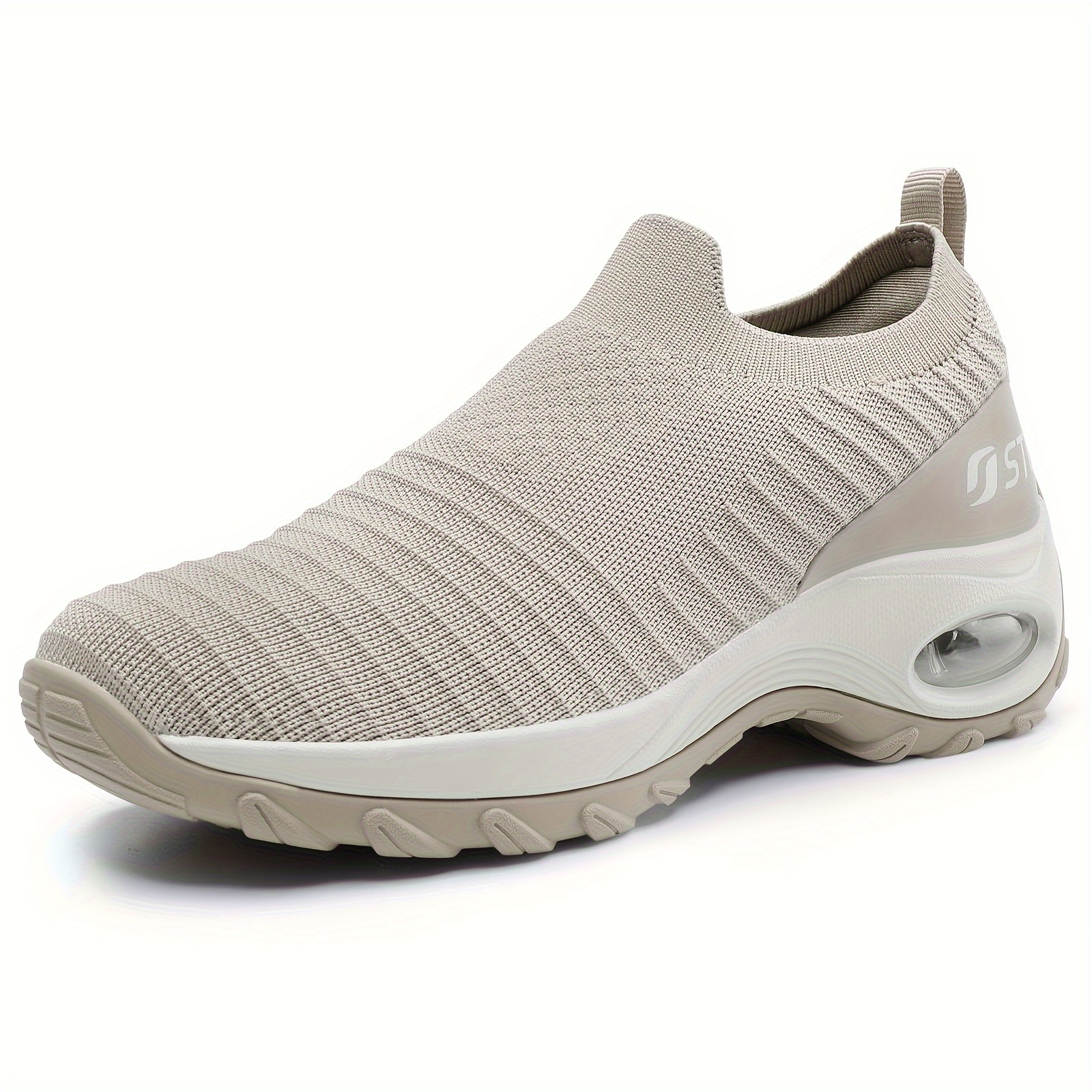 STQ Walking Shoes For Women With Arch Support, Slip Resistant Work Shoes, Comfort Slip On Sock Sneakers