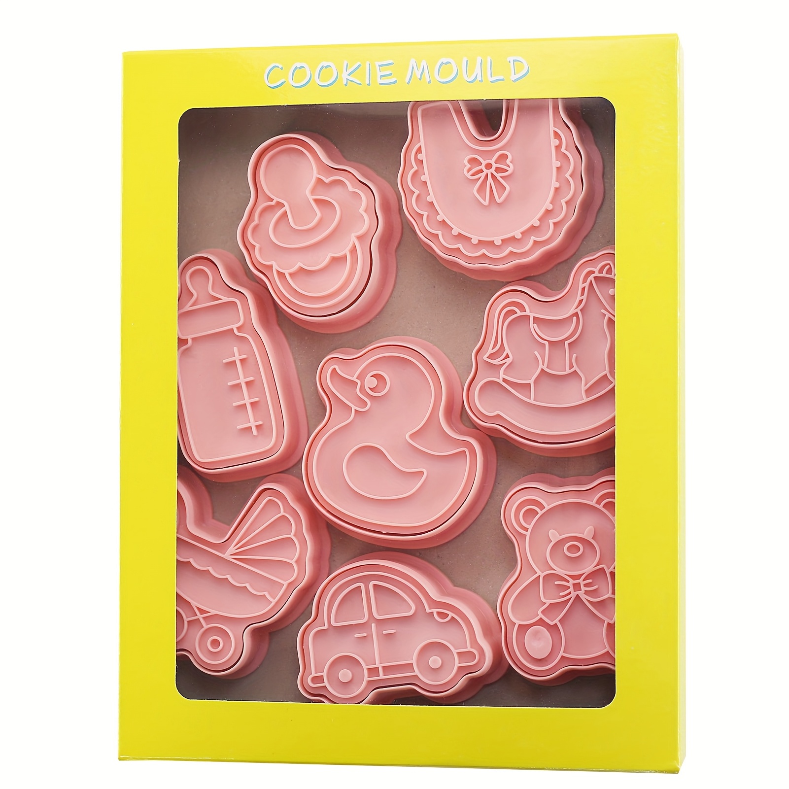 Image of 8pcs Cookie Cutters In 1 Pack, Baby Shower Themed Biscuit & Fondant Molds For Baby Shower Birthday Party, Cake Decoration