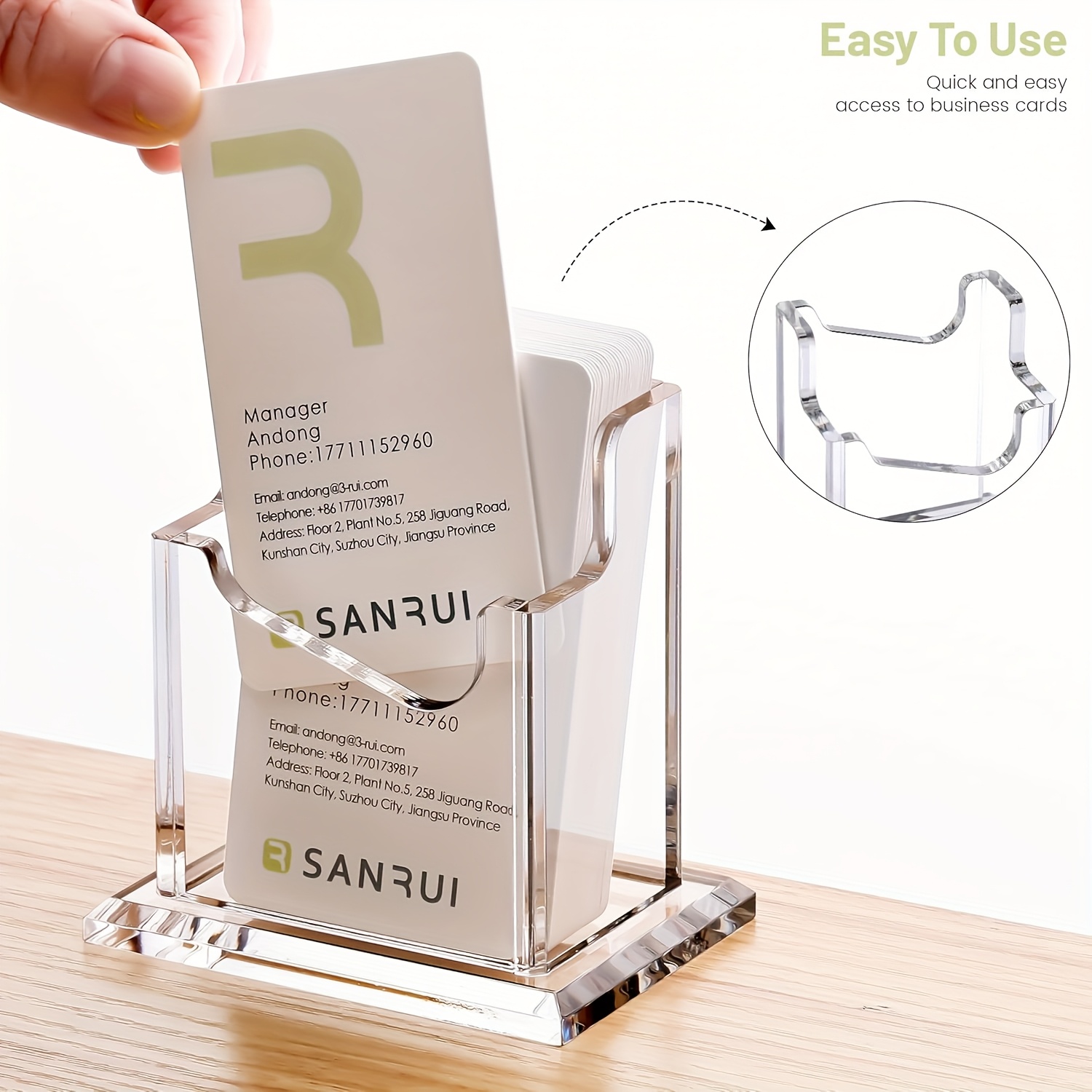 1-Slot Vertical Acrylic Business Card Holder Stand - Sleek Modern Design, High-Quality Crystal Clear Acrylic for Home & Office Desk, Exhibition Displays - Professional Organizer for Men & Women, Business Card Holder Display, Desk Accessory, Sturdy Construction, Corporate Setup
