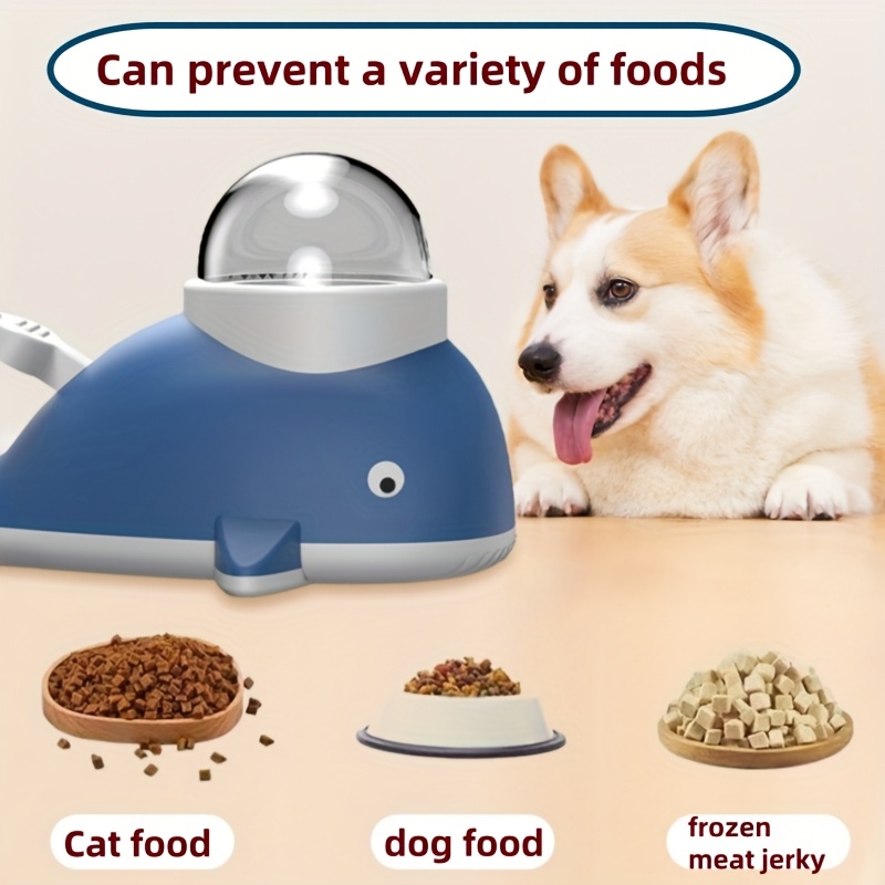 Distributeur de nourriture lent et interactif pour chiens et chats | Design Baleine Bleue, Plastique durable, Favorise la stimulation mentale et une alimentation saine, Aide à la digestion et réduit l'excès de nourriture, Convient aux chiots et aux chiens adultes, Distributeur automatique pour animaux de compagnie