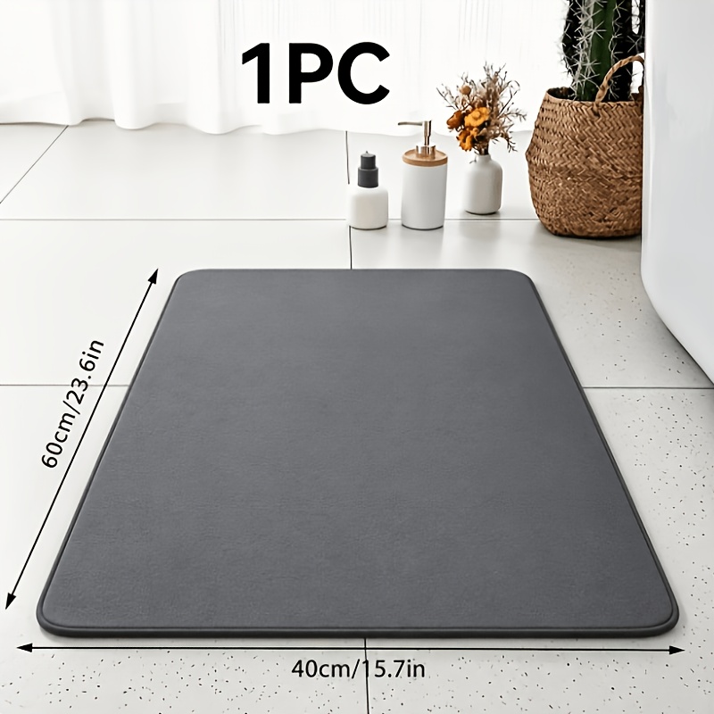Image of 1pc/2pcs Deluxe Thickened Coral Fleece Flat Bathroom Floor Mat - Soft, Quick-drying, Machine Washable Rug For Bathroom, Kitchen, Laundry Room And Bedroom - Soft And Decor Rug