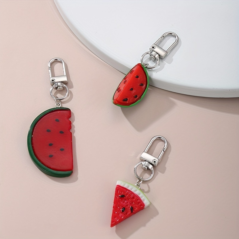 

3pcs Watermelon Slice Keychains, Creative Pendant Key Rings, Bag And Car Charm Accessories, Perfect For Couples And Friends Gifts, Novelty Birthday Party Favors, Unique Gift Decor