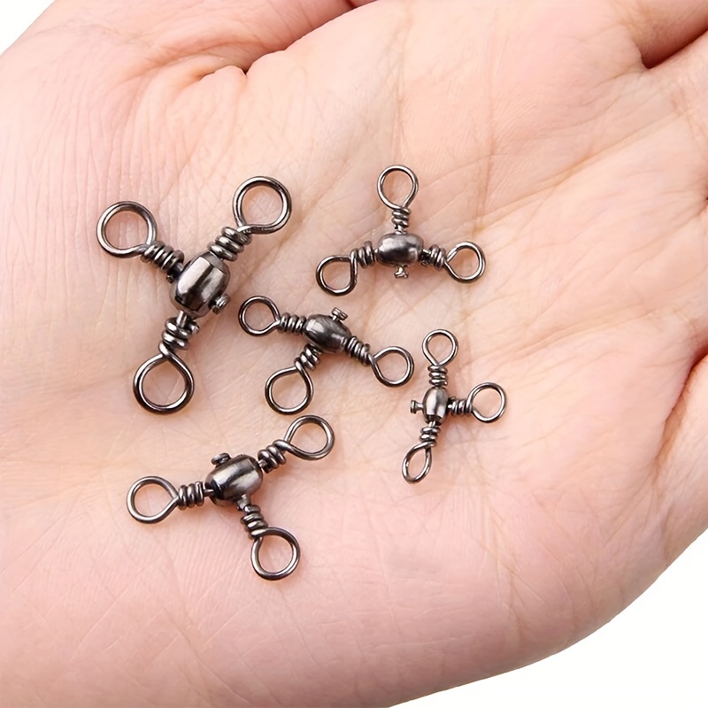 

50pcs 3-way Swivels, T-shaped Connectors, Outdoor Fishing Accessories