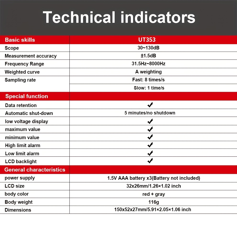 mini   level meter 30 130db measuring range capacitive microphone detection Product details 4