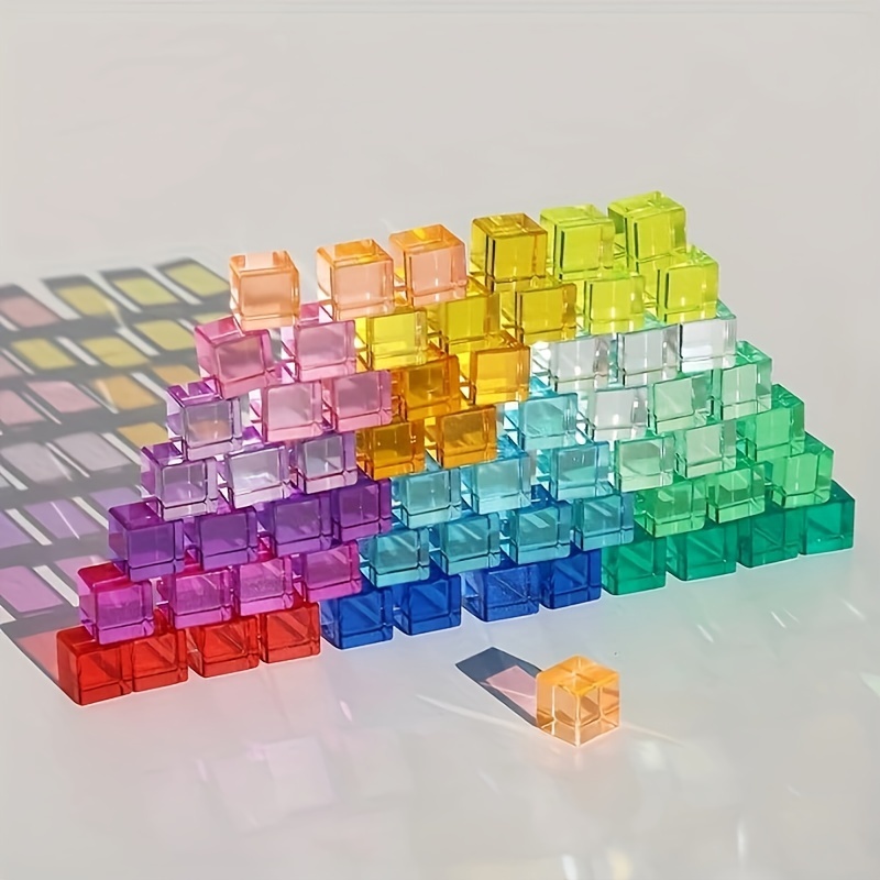 Acrylic Transparent Cube Gem Building Blocks Puzzle Toy