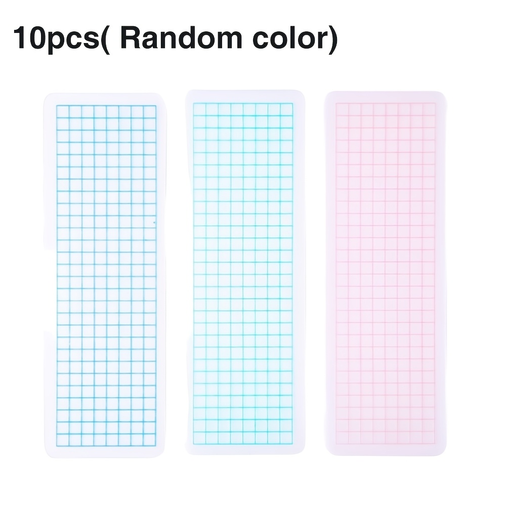 TEMU 10/20pcs Assorted Grid Scrapbook Tapes Dispenser Plates, Random Colors, Premium Texture, Matte Translucent Design, Suitable For Organizing And