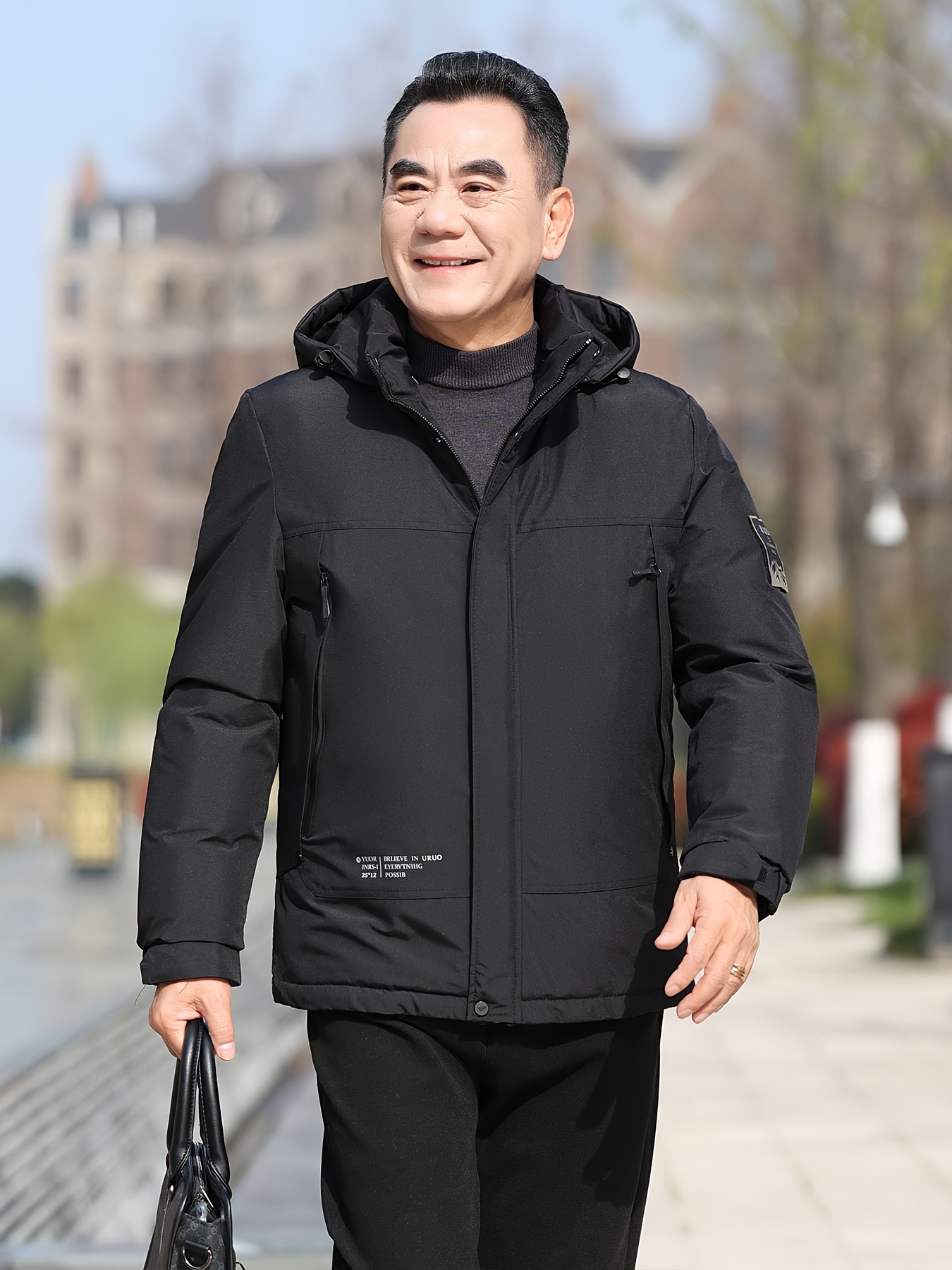 Men's Thickened Winter Ski Jacket, Casual Outdoor Windbreaker