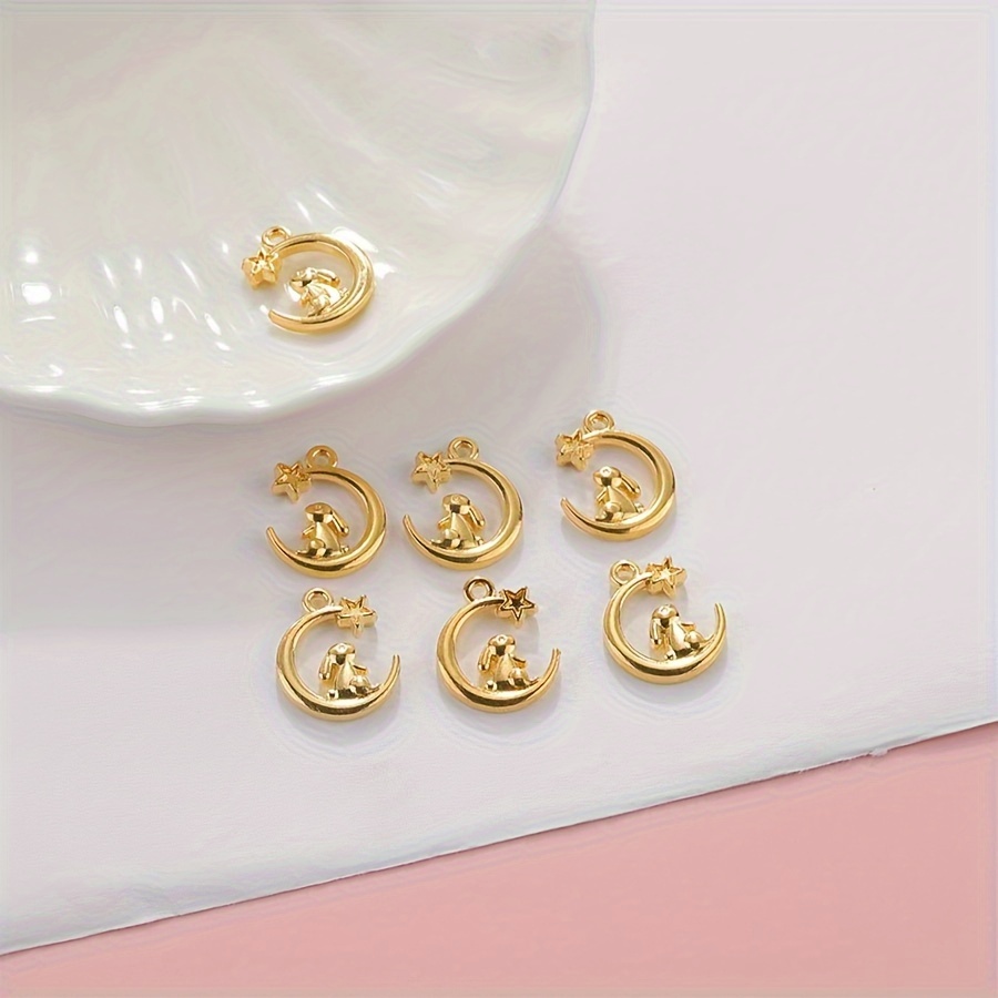 10 Small Moon Pendants For Making Jewelry Additions Like Necklaces And Bracelets