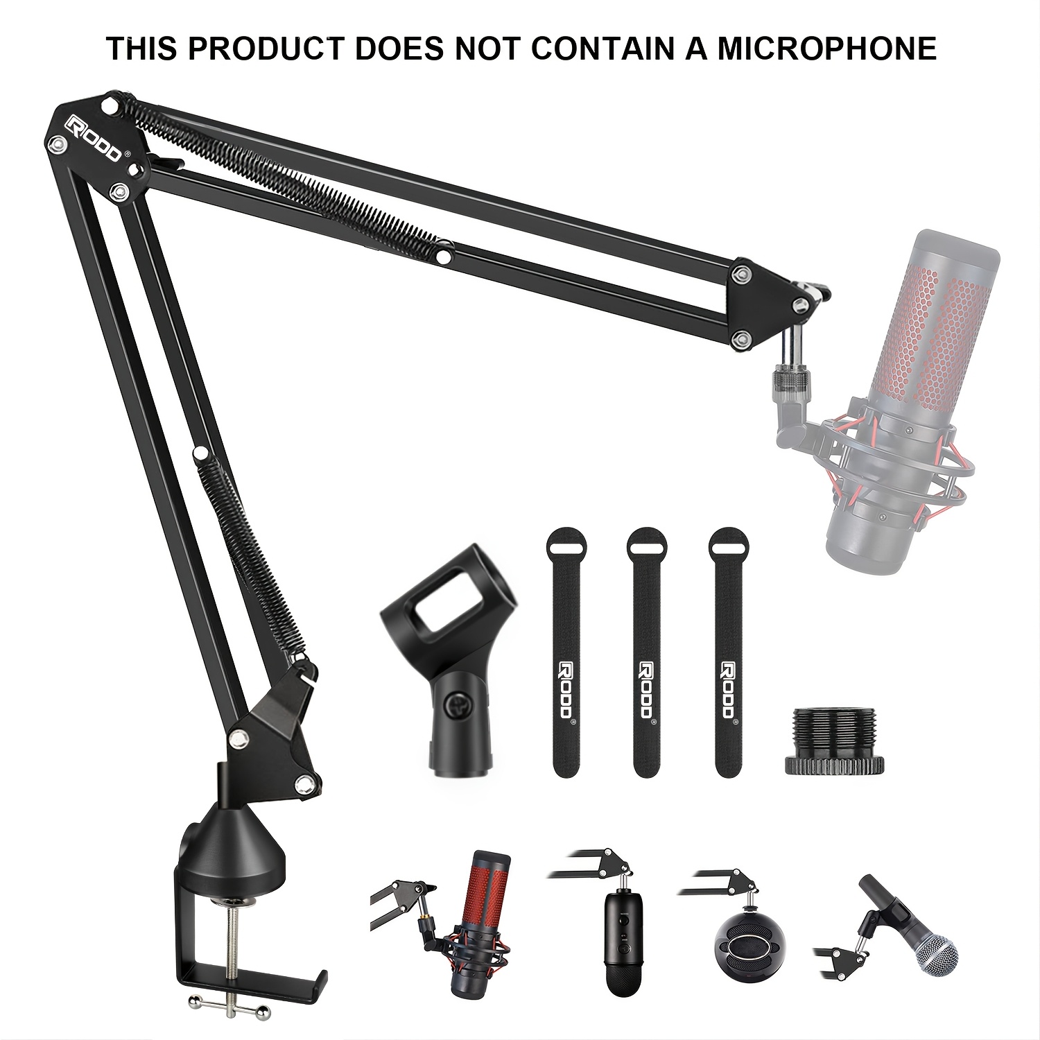 E-shop RODD AK-35 Premium-Legierung Mikrofonständer - Schreibtischständer mit XLR-Anschluss für Blue Yeti, Snowball iCE, &