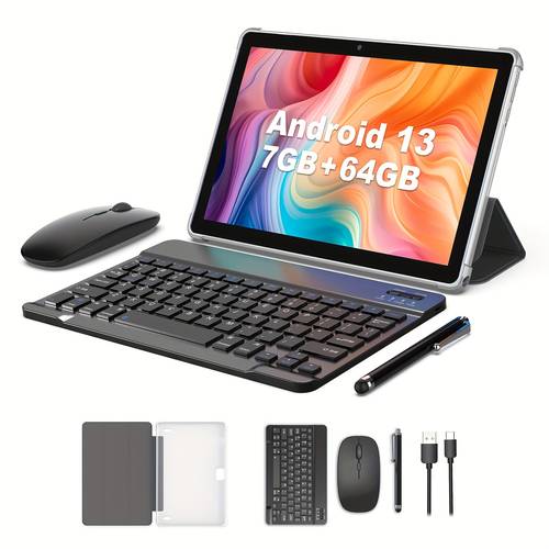 2024 latest android 13 tablet 7gb 3 4 64gb rom 512tb tf expansion 5g dual band wifi6 tablet 2mp 8mp camera stylus without electricity