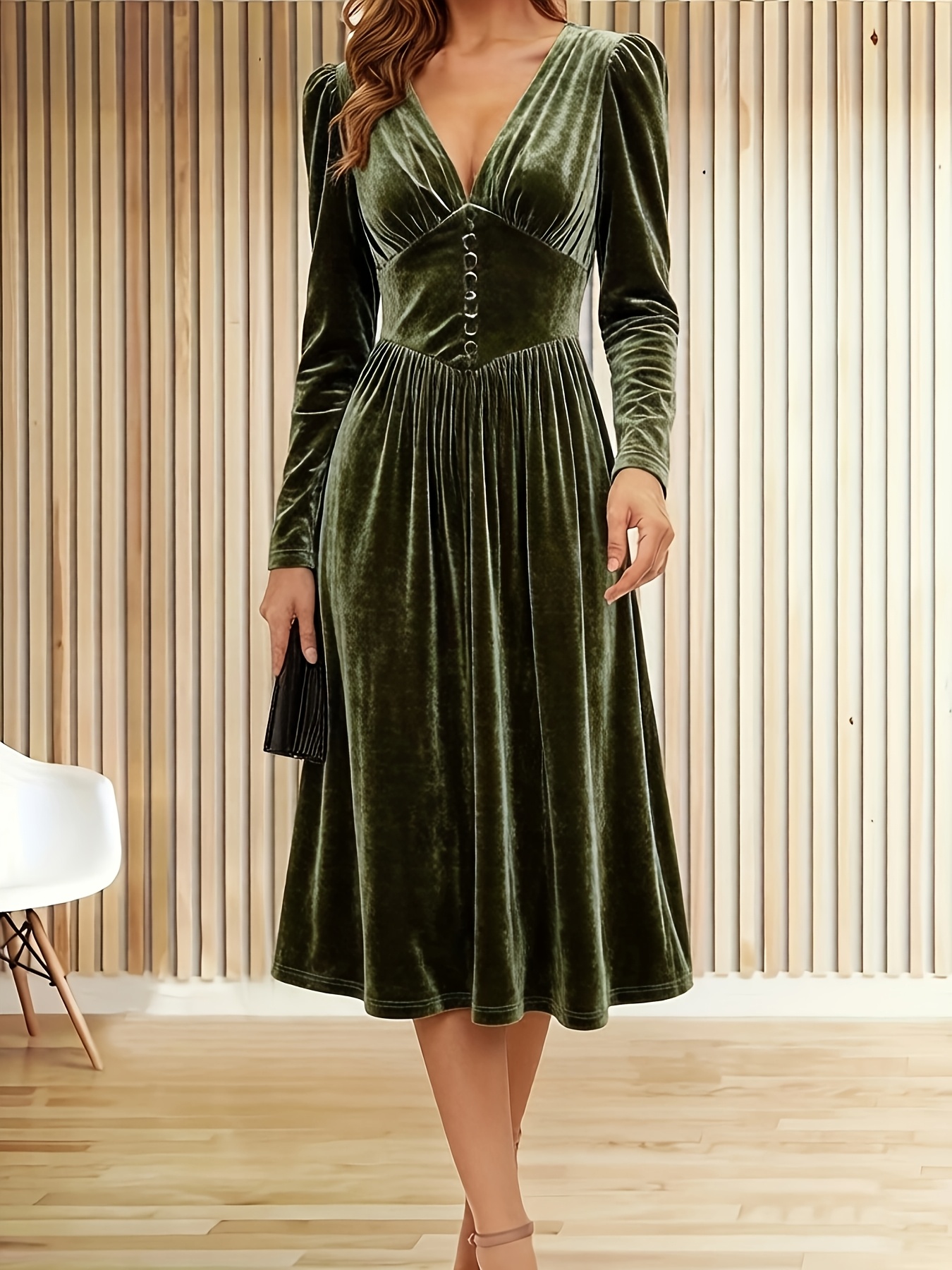 dark green winter dress Dark Green Velvet Dress - Bridesmaid Dress