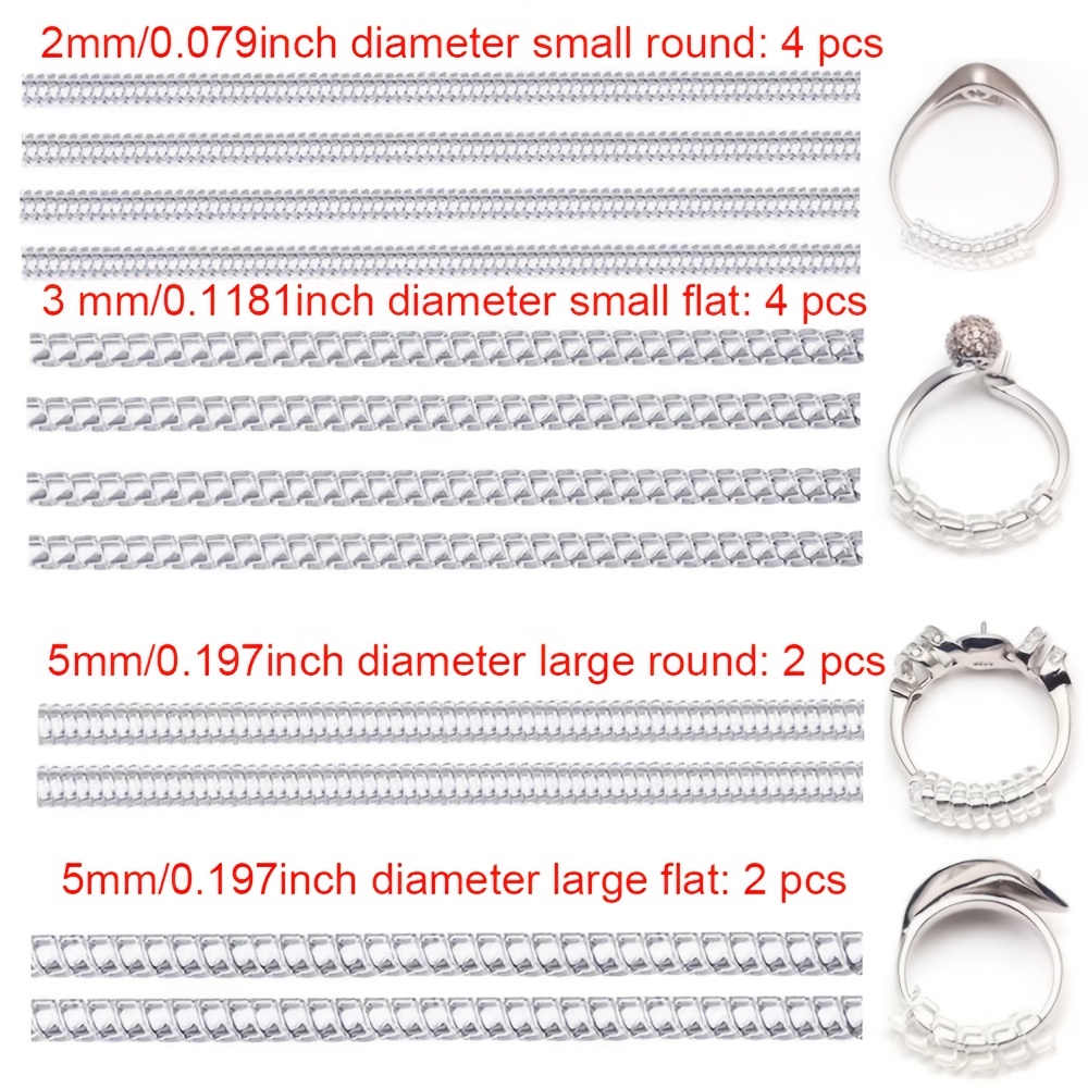 TEMU 12-pack Universal Ring Size Adjuster For Men And Women, Transparent Invisible Ring Sizer Anti-drop Ring Band Resizer, Ring Band Sizing Reducer