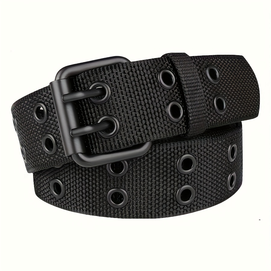 TEMU Men's Adjustable Belt Featuring -release Mechanism, Made From Breathable Nylon Webbing And With A Durable Metal , Ideal For Formal And Casual