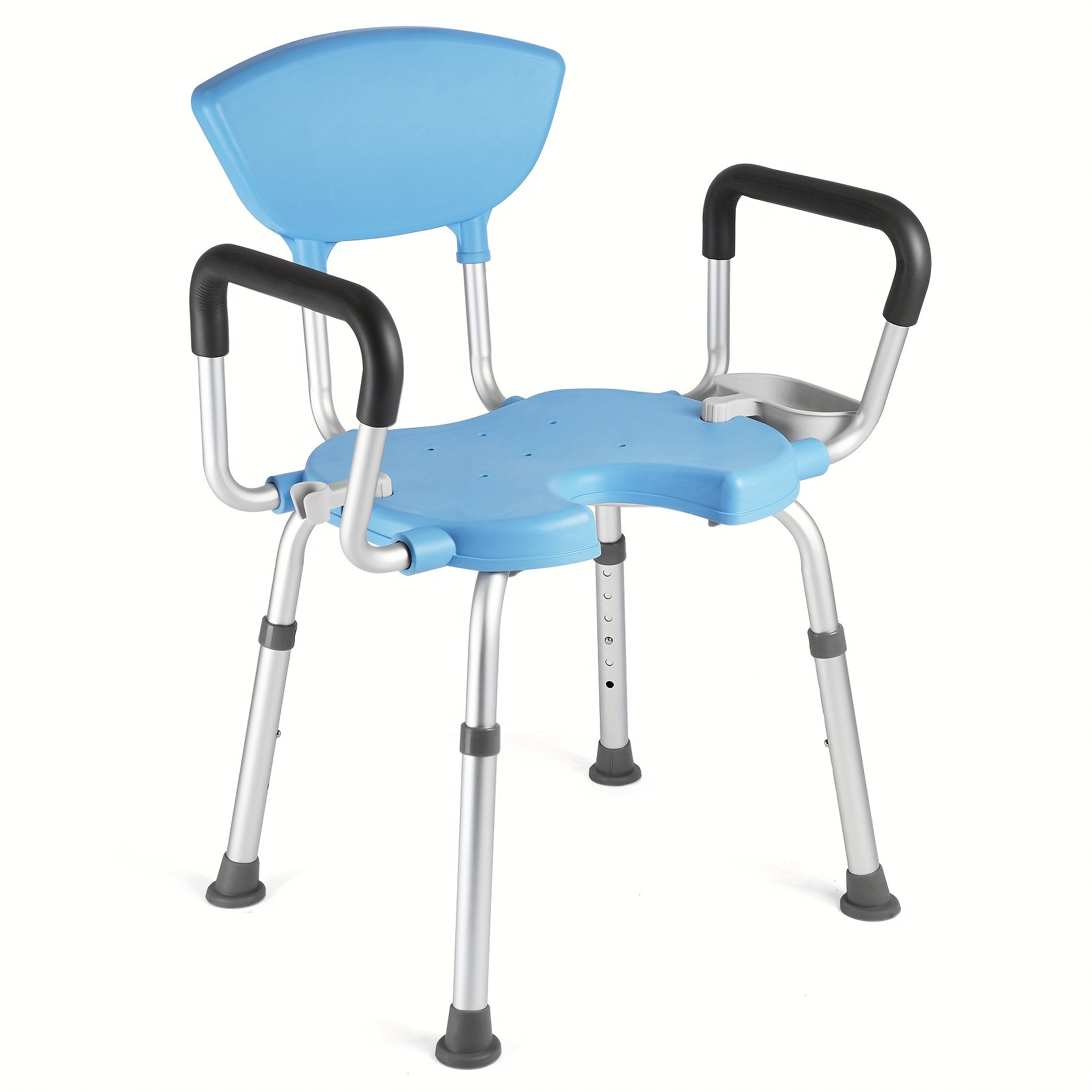 

Shower Chair With Wide Seat And Detachable Padded Armrests And Back, Bath Chair For Inside Shower For Senior And Disabled With 550 Lbs Capacity