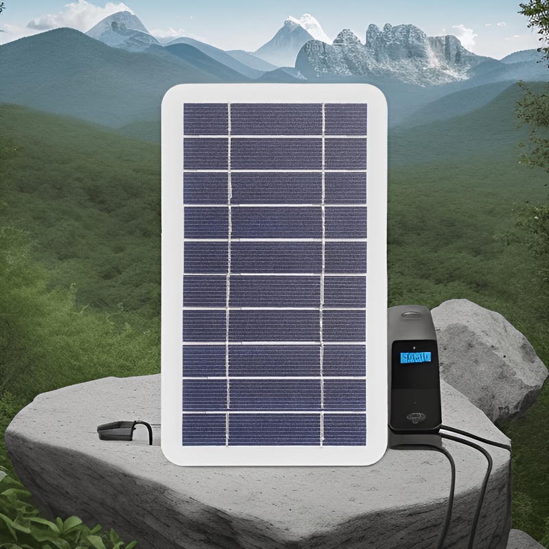 portable solar panel with built in usb port lightweight outdoor solar charger for camping hiking integrated cable design no battery required solar power station compatible with smartphones tablets flashlights fans  