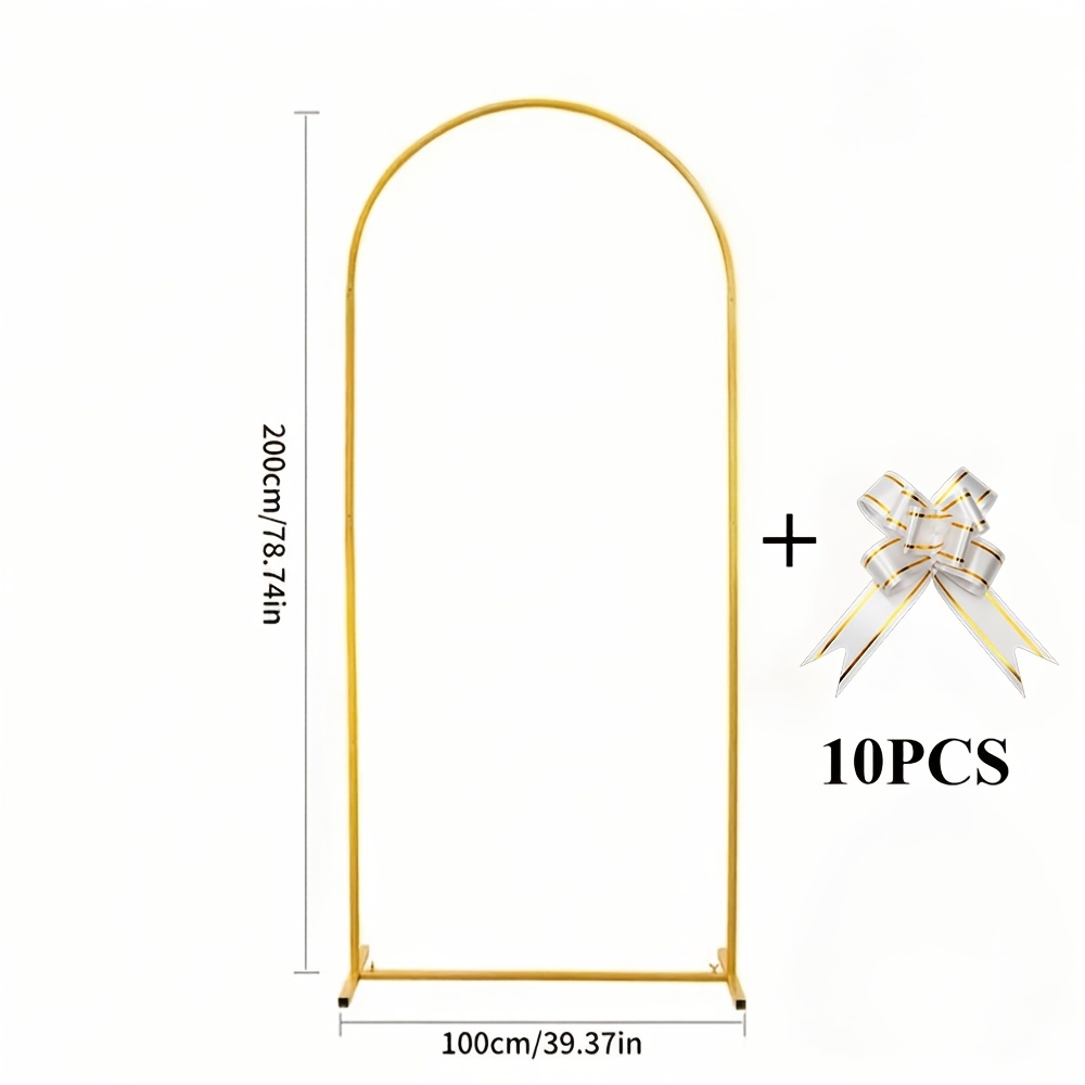 TEMU Arch Backdrop Stand + 10pcs Bow Party Decoration Set, Wedding Birthday Party Arch Stand, Detachable And Portable Design, Sturdy And Durable,