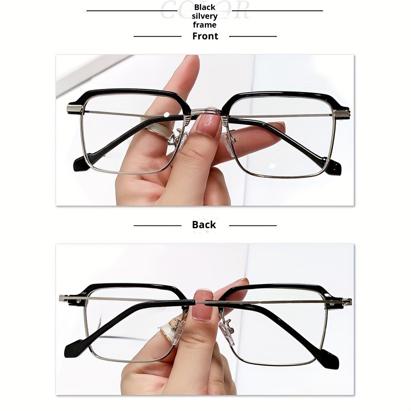 TEMU Trendy New Photochromic Eyeglasses With Half-, Changing Color Lenses, High-definition Universal For Men And Women, Photochromic Lenses, Fashion