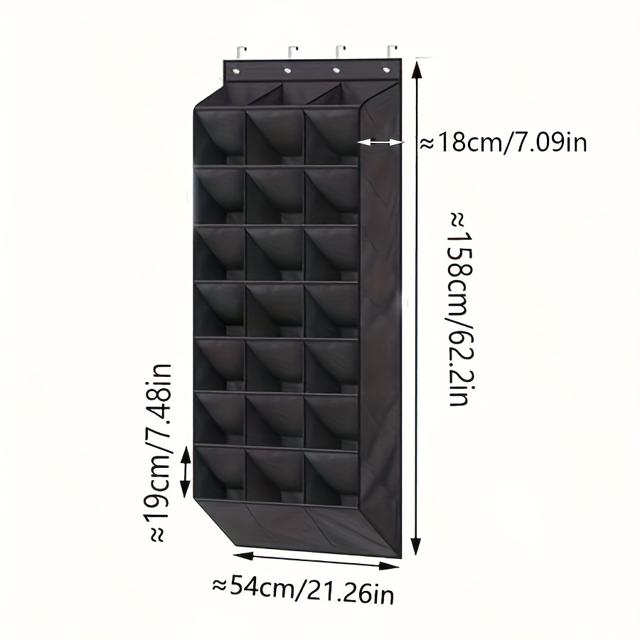 24 pocket door hanger organizer black foldable no print non woven fabric perfect for shoes and accessories details 1