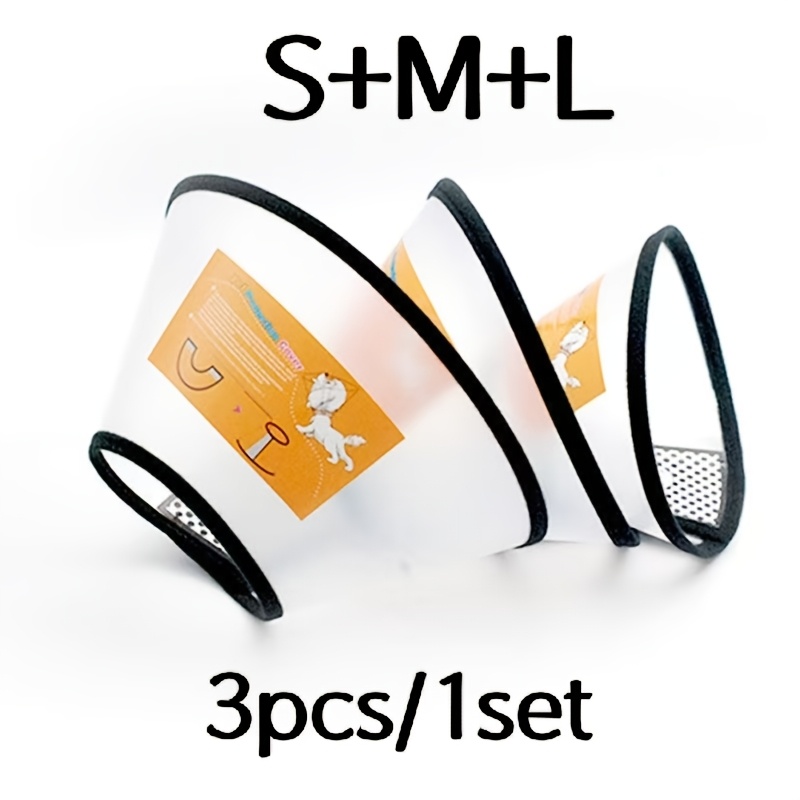 TEMU 3pcs/6pcs S+m+l Soft Pet , Adjustable Protective Collar For Dogs And Cats, Anti-lick Anti-scratch Cone For Post-surgery, Grooming, And Bathing