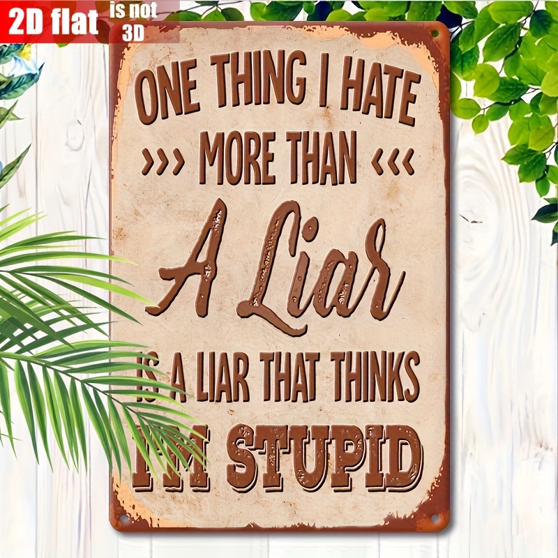 TEMU 2d Flat Retro Wall Sign, Humorous Slogan Wall Decor, "i Hate " Sarcastic Wooden Sign, Suitable For , Bars, Men's Houses, And Home Indoor/outdoor