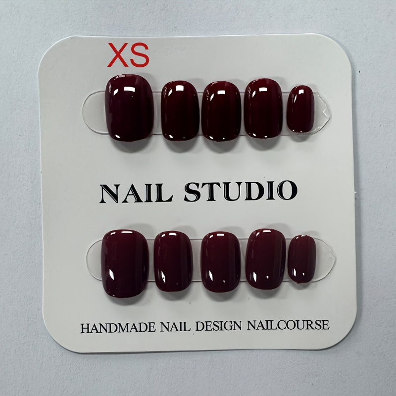 TEMU 10pcs Cherry Temperament Handmade Nail Art For Spring/summer All-match Gift For Holiday Gift With Backing Sticker And Crystal Stick And Scrubber