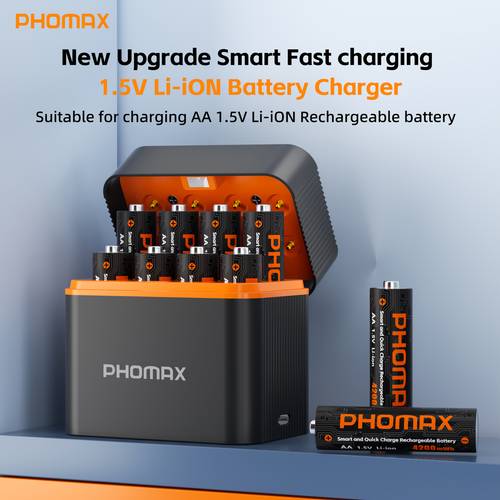 separately with 8 aa4200mwh lithium batteries 8 slot charging bay with 8 1 5v rechargeable aa high capacity 4200mwh lithium ion batteries the charging bay is smart and fast charging
