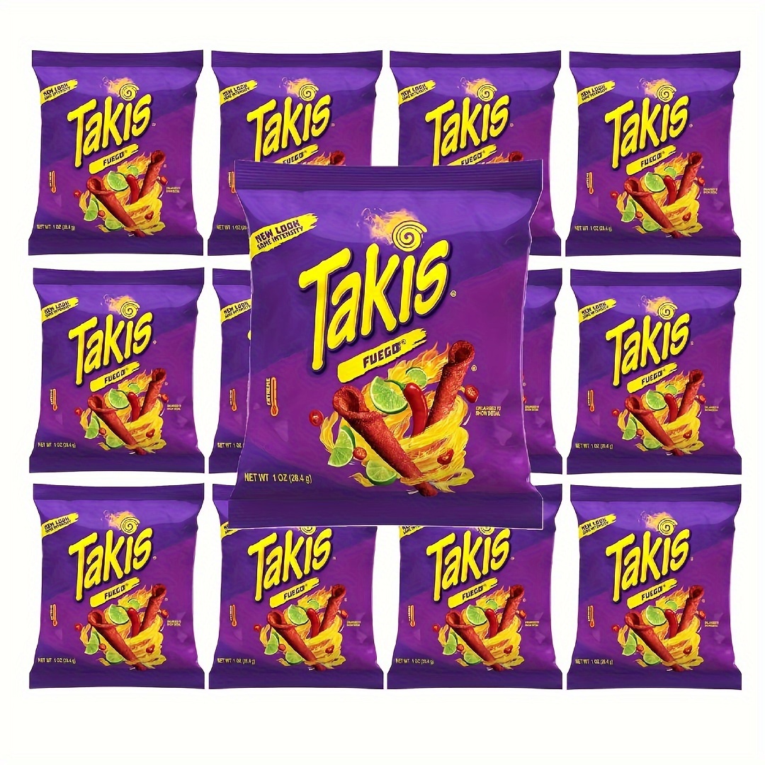 TEMU Takis Corn Chip Rolls, 1oz Each Bag - Hypoallergenic Wheat-based Snack For December Freshness