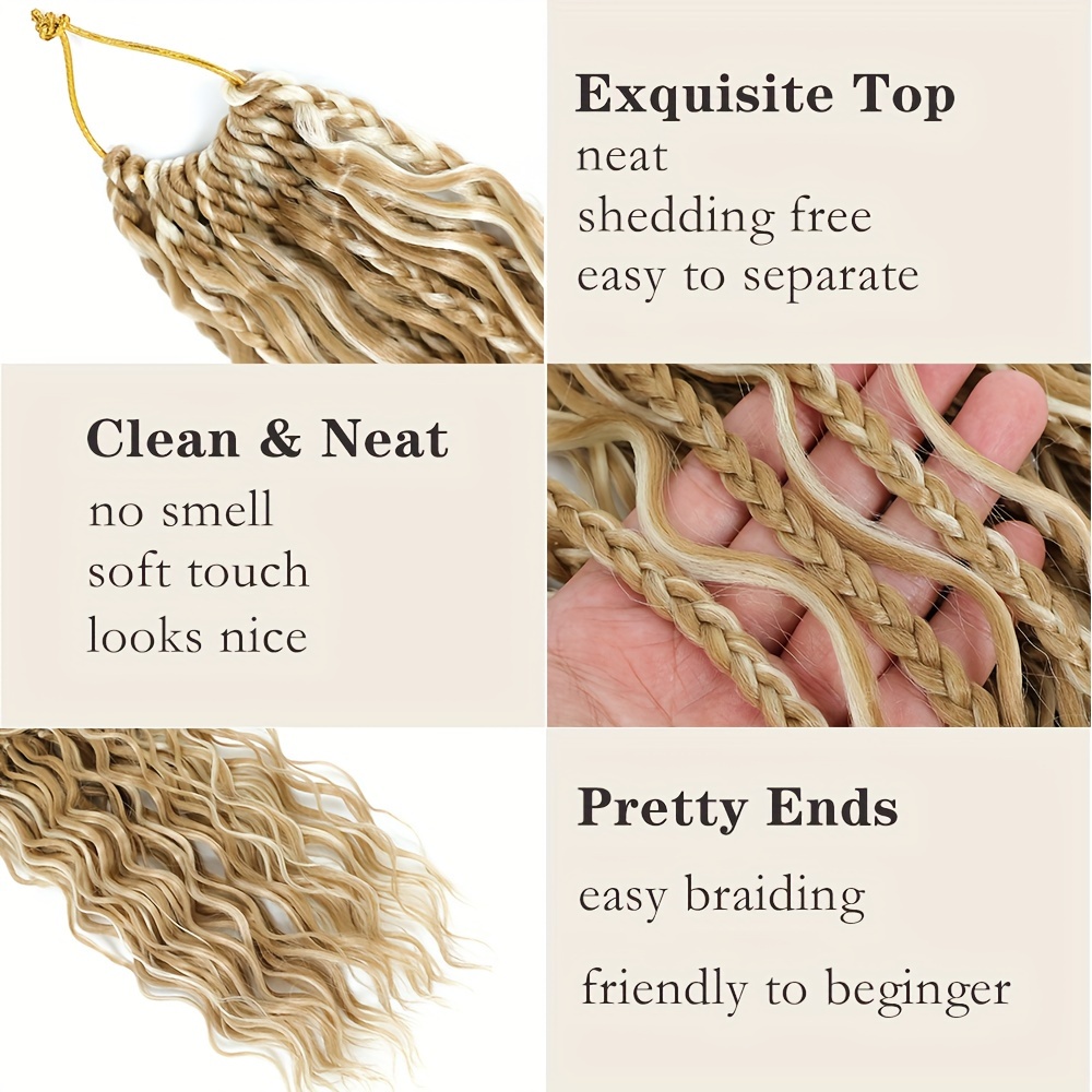7 Packungen Goddess Box Braids Häkelhaar – 45,7 Cm, Vorgekröpft, Mitteldünn, Ohne Geruch, Für Natürlichen Look