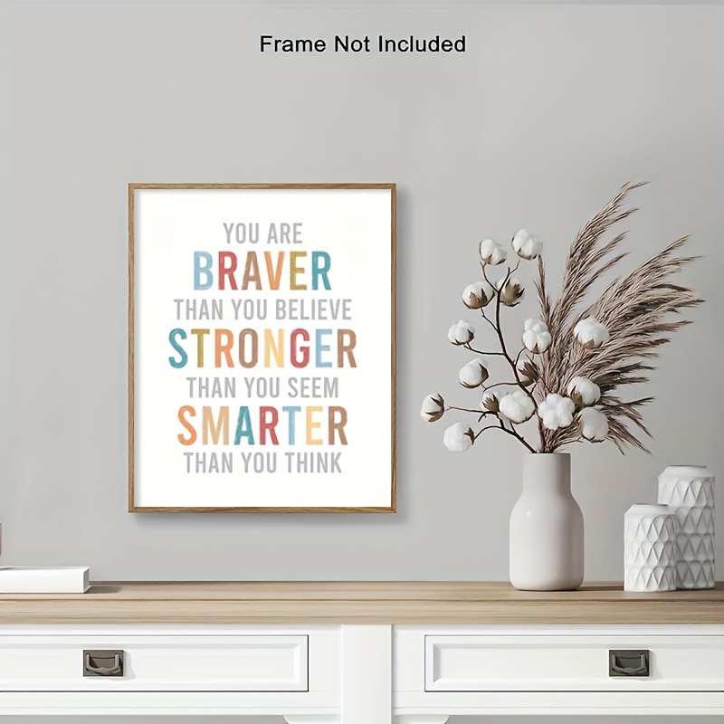 Braver Believe Inspirational Quote Wall Decor Affirmations - Temu Canada