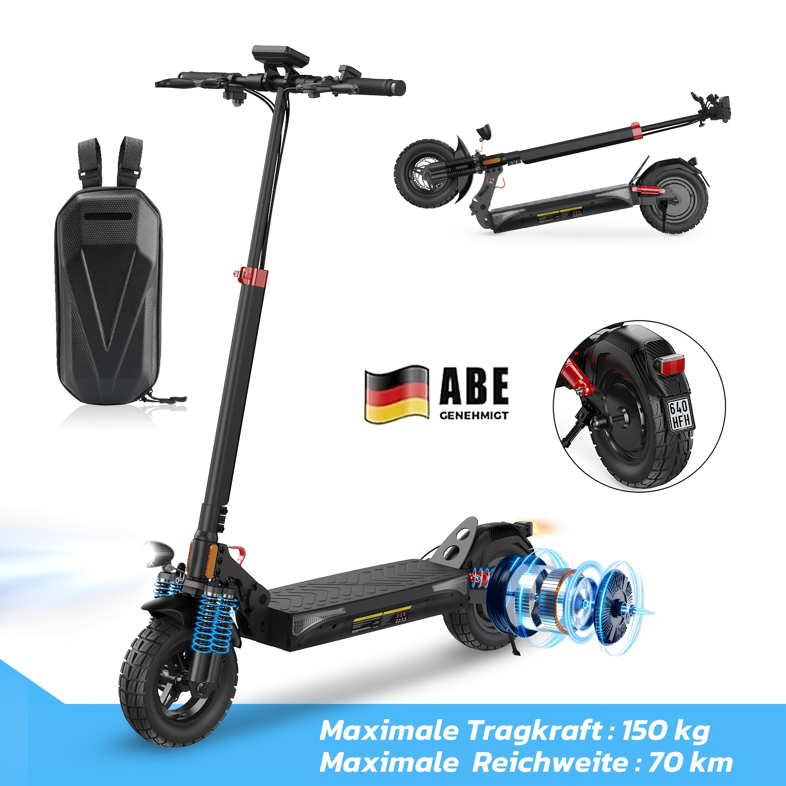 Image of Electric Scooters Meeting Road , Electric Scooters With A Load Of 150 Kg, Pneumatic Off-road Tires, 500-watt Motor, Dual Braking System Electric Scooters, Scooters, Foldable Electric Scooters