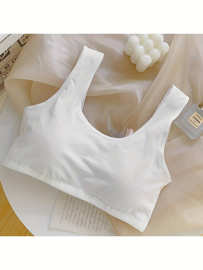 4-Pack Girls Sports Bra / Crop Top - Non-Padded, Wire-Free Training Bras For Kids & Teens 6-12 Years