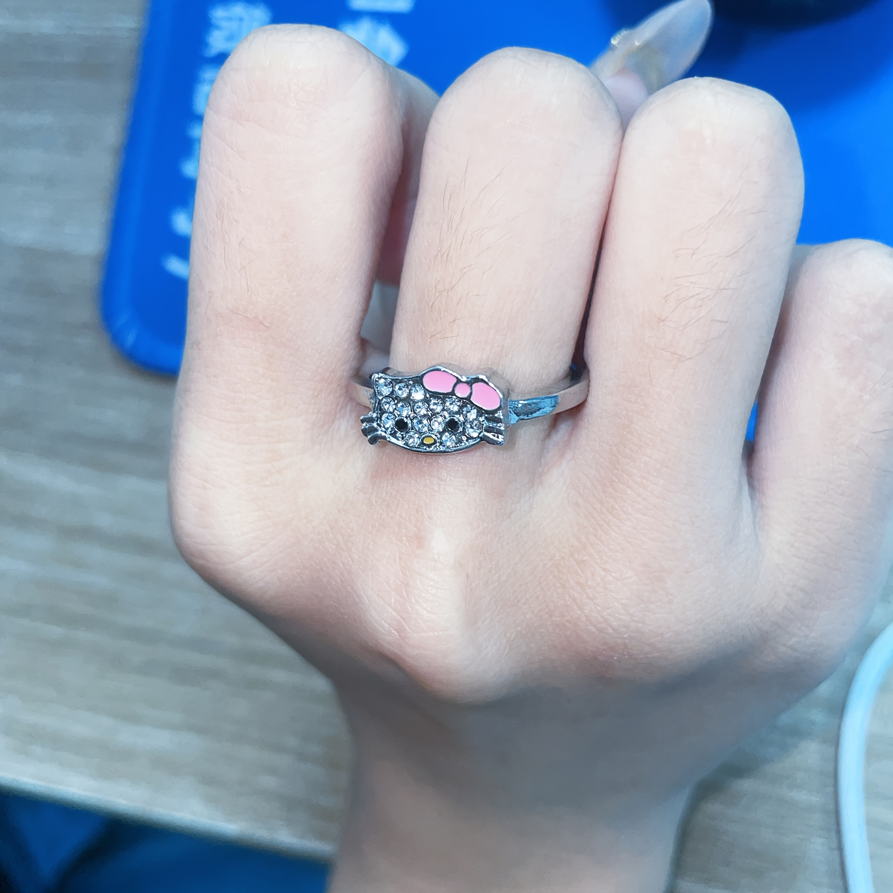 adjustable cute cartoon cat couple rings made alloy Temu Australia