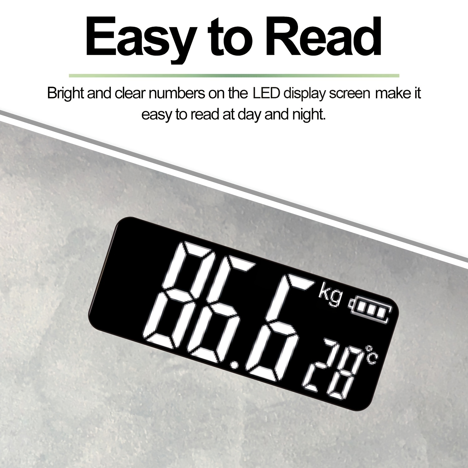 OPUMP Digital Bathroom Scale, Highly Accurate Body Weight Scale with Lighted LED Display, Round Corner Design, High-precision, High-definition Display Screen And Temperature Display (switchable Between KG And Pounds), 400 Lb, Core 1S, Wooden