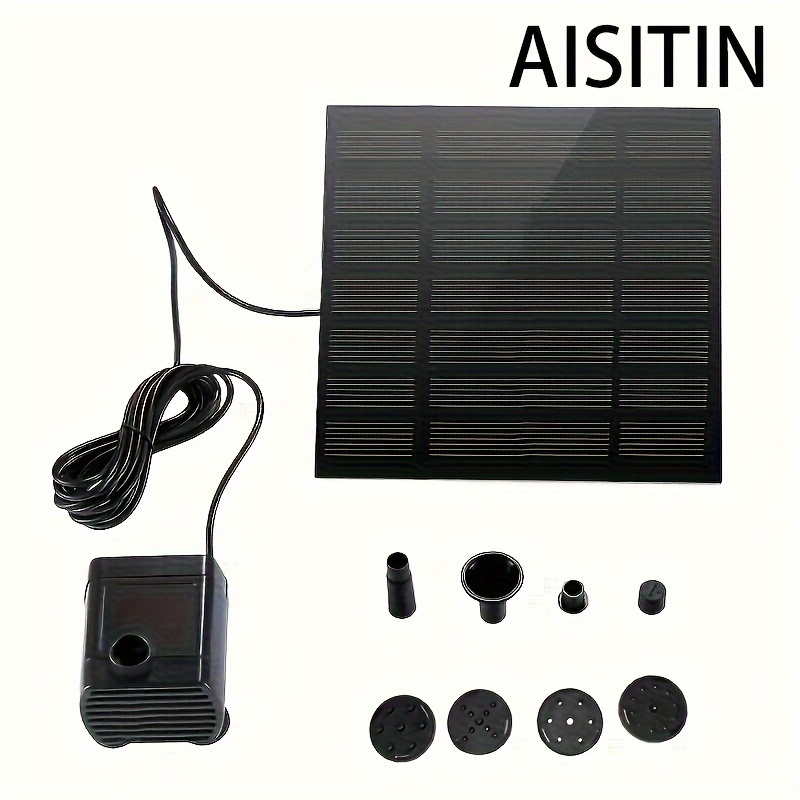 

Aisitin, Solar Water Pump Kit With 6 Nozzles For Outdoor Water Features Diy Solar Fountain Water Pump For Bird , Gardens, Fish Tanks,