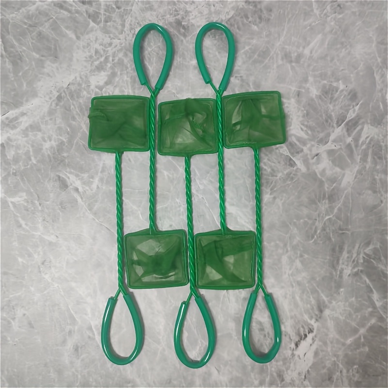 5pcs Elongated Plastic Handle Fine Mesh Aquarium , Aquarium Fish Net, Goldfish And Ornamental Fish Tank Fishing Square Net, Suitable For Fish Tank Cleaning And Aquatic Plant Care