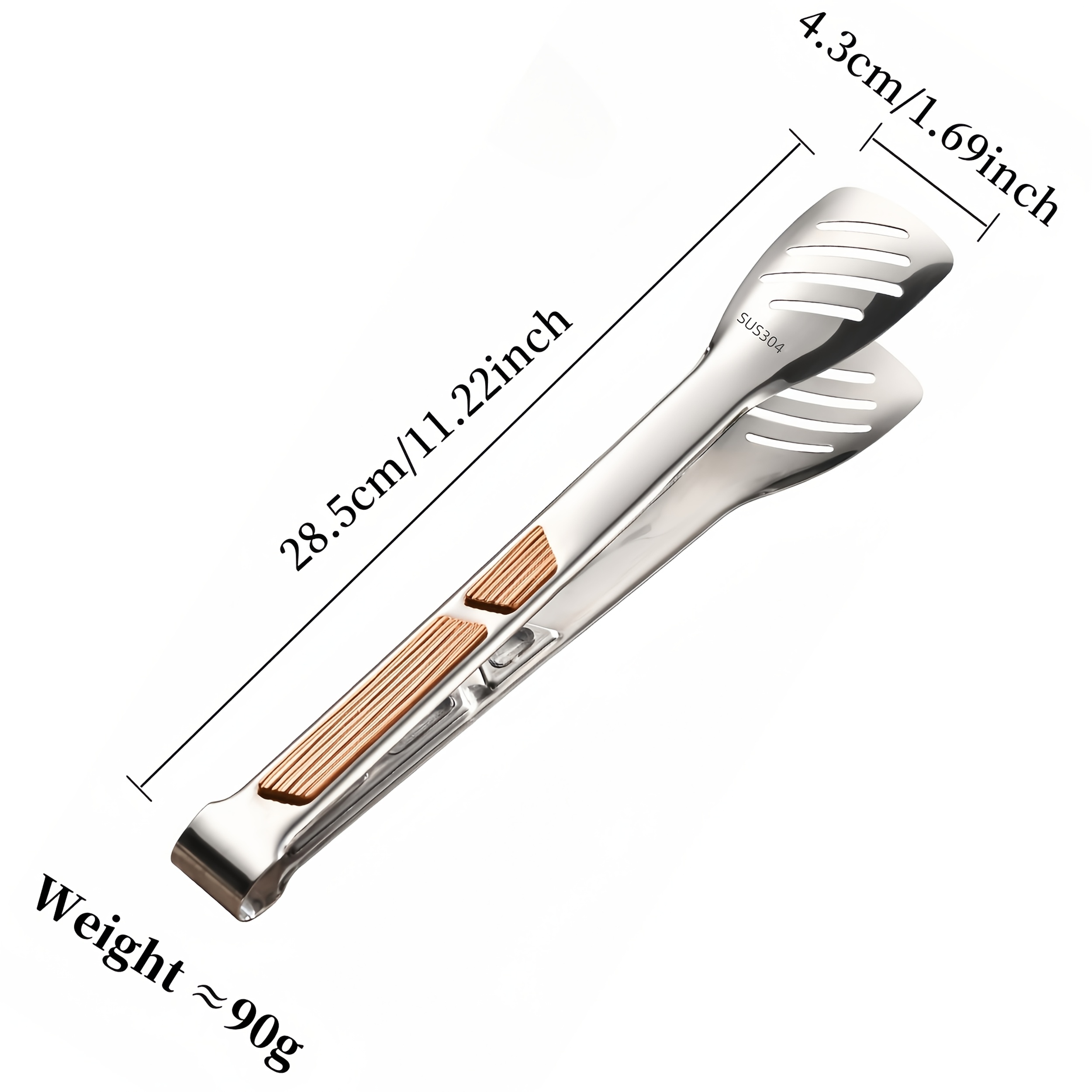 304 Stainless Steel Portable Food Tongs, Anti-slip Handle Cooking Tools, Kitchen Accessories For Camping Gear And Nonstick Pans